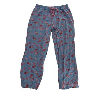 Secret Treasures Red Pink Cherries Blue Pajama Pant Size Medium (8/10) Women’s
